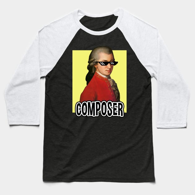 Mozart Composer Baseball T-Shirt by TeezRock